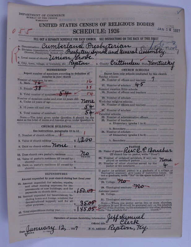 Scan of Cumberland Presbyterian Church: 228