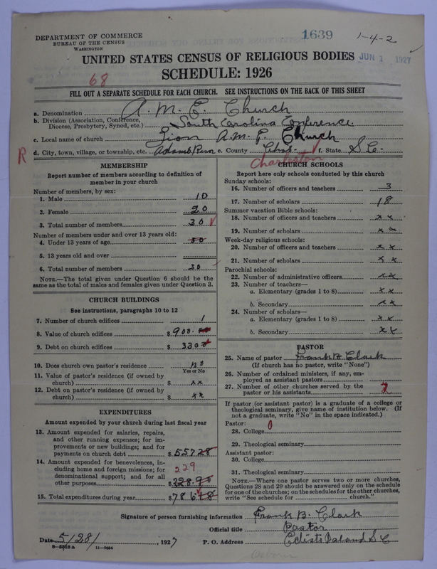 Scan of African Methodist Episcopal Church: 1639