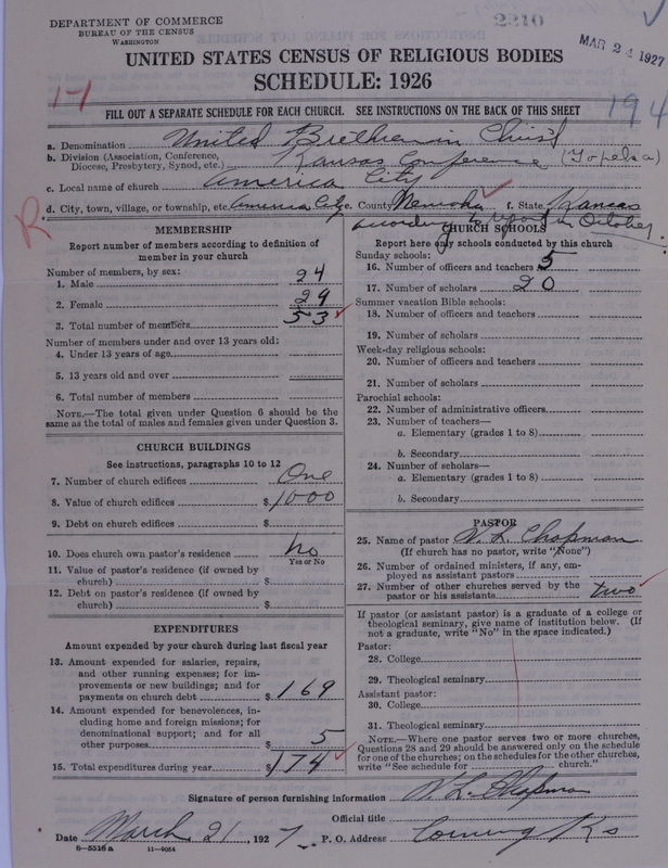 Scan of Church of the United Brethren in Christ: 2210