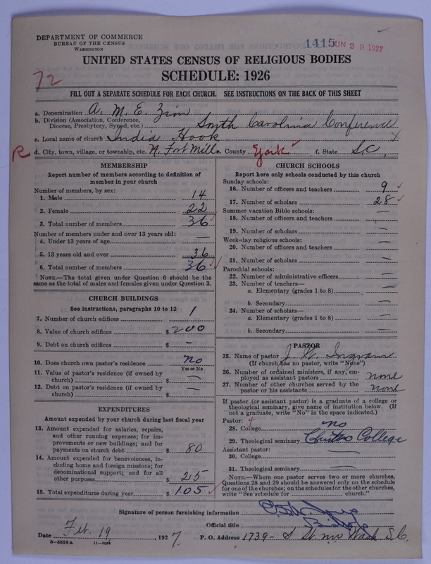 Scan of African Methodist Episcopal Zion Church: 1415