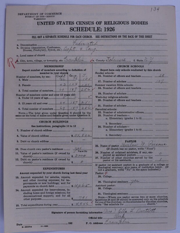 Scan of Federated Churches: 134