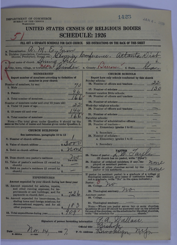 Scan of African Methodist Episcopal Zion Church: 1423
