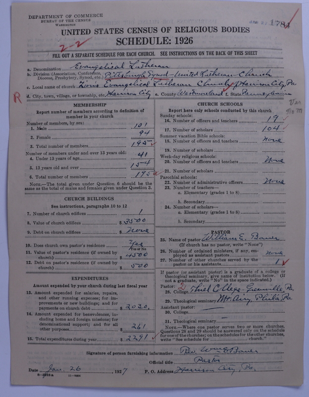 Scan of United Lutheran Church in America: 1784