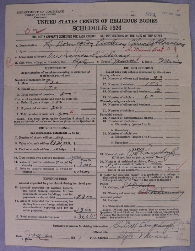 Scan of Norwegian Lutheran Church of America: 874