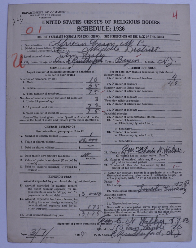Scan of African Union Methodist Protestant Church: 4