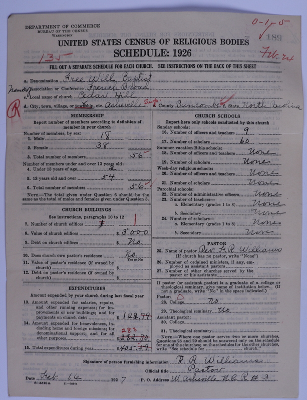 Scan of Free Will Baptists: 189