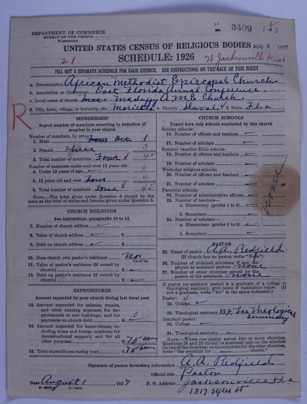 Scan of African Methodist Episcopal Church: 3409