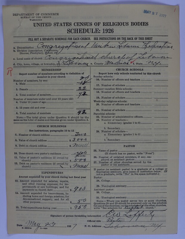 Scan of Federated Churches: 1