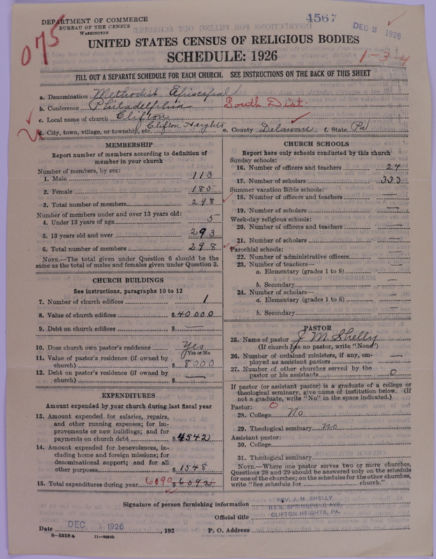 Scan of Methodist Episcopal Church: 4567
