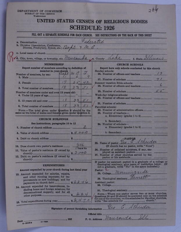 Scan of Federated Churches: 204