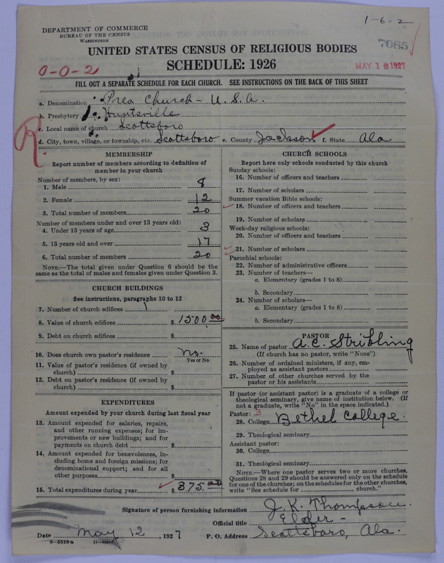 Scan of Presbyterian Church in the United States of America: 7085