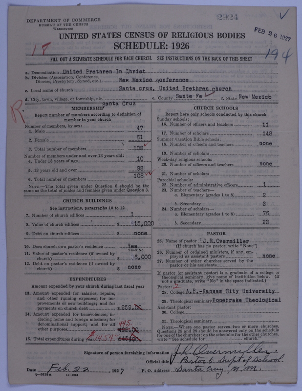 Scan of Church of the United Brethren in Christ: 2924