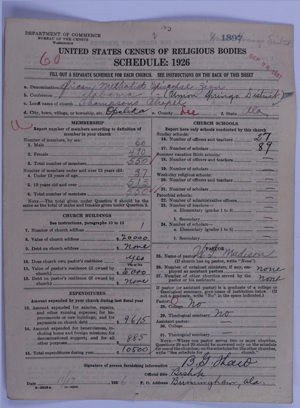 Scan of African Methodist Episcopal Zion Church: 1897