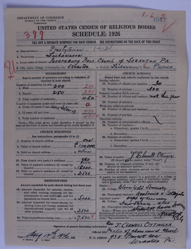 Scan of Presbyterian Church in the United States of America: 1917