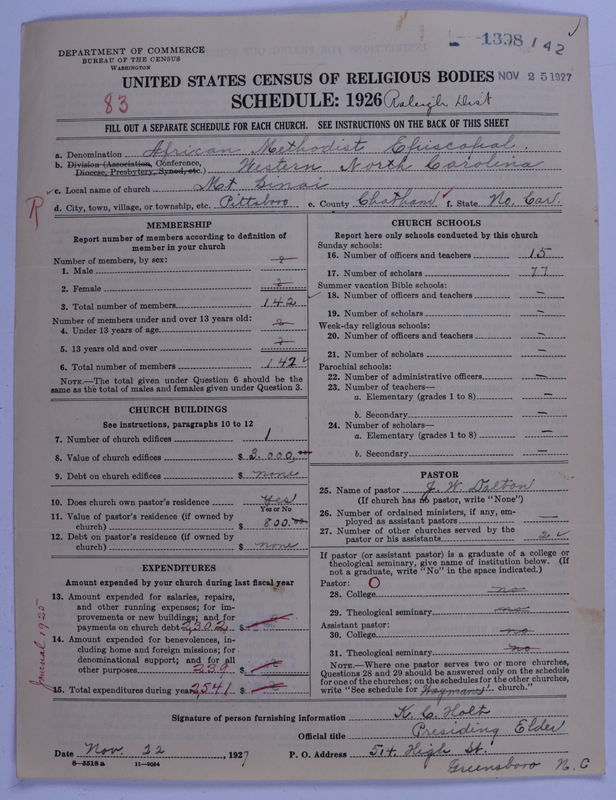 Scan of African Methodist Episcopal Church: 1398