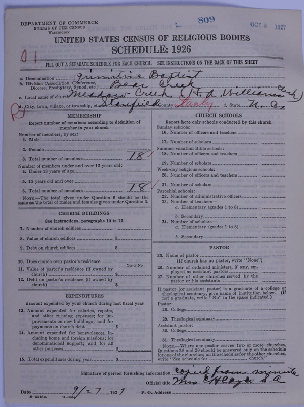 Scan of Primitive Baptists: 809