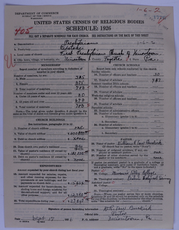 Scan of Presbyterian Church in the United States of America: 1776