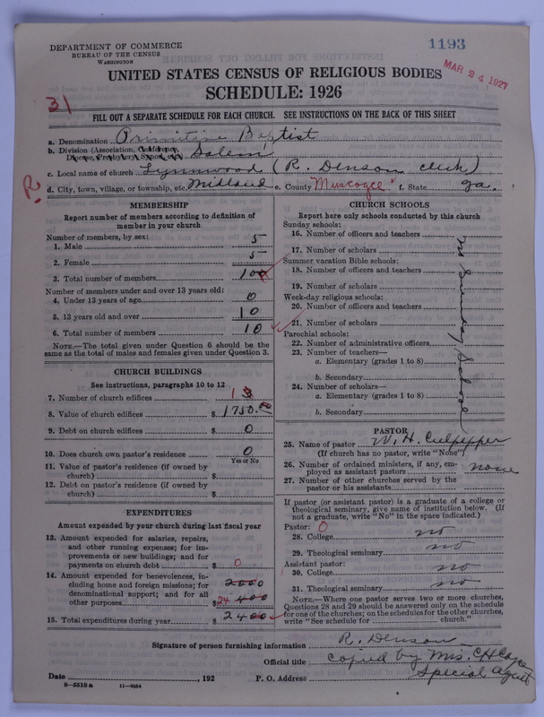 Scan of Primitive Baptists: 1193