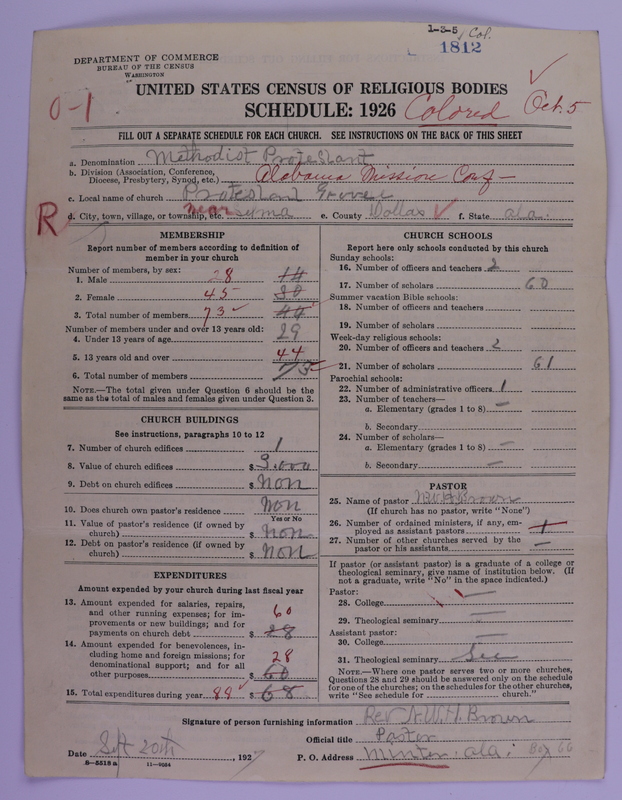 Scan of Methodist Protestant Church: 1812