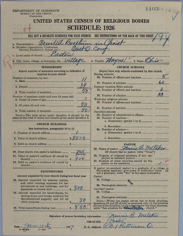 Scan of Church of the United Brethren in Christ: 1103