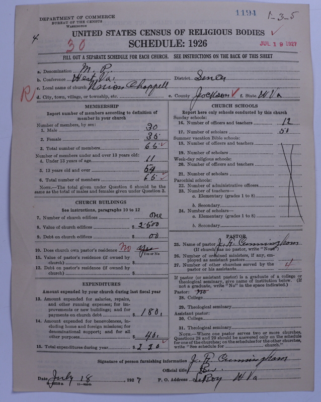 Scan of Methodist Protestant Church: 1194
