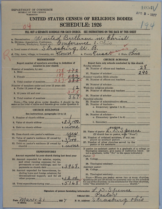 Scan of Church of the United Brethren in Christ: 1054