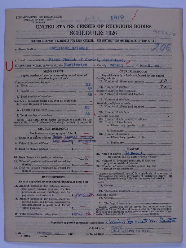 Scan of Church of Christ, Scientist: 1819