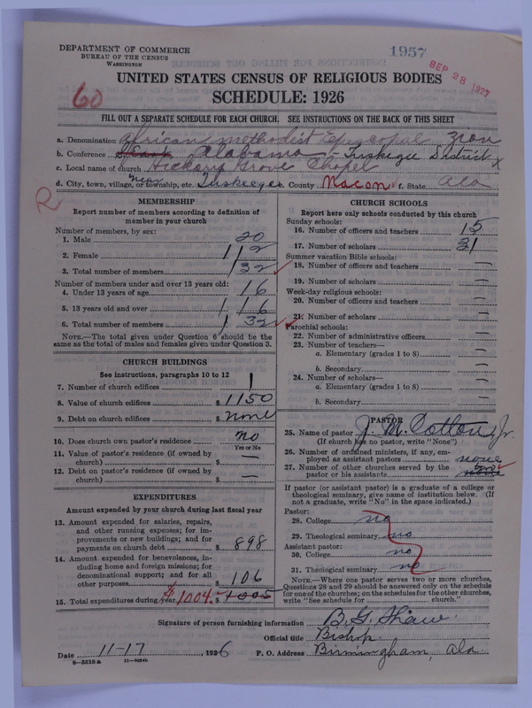 Scan of African Methodist Episcopal Zion Church: 1957