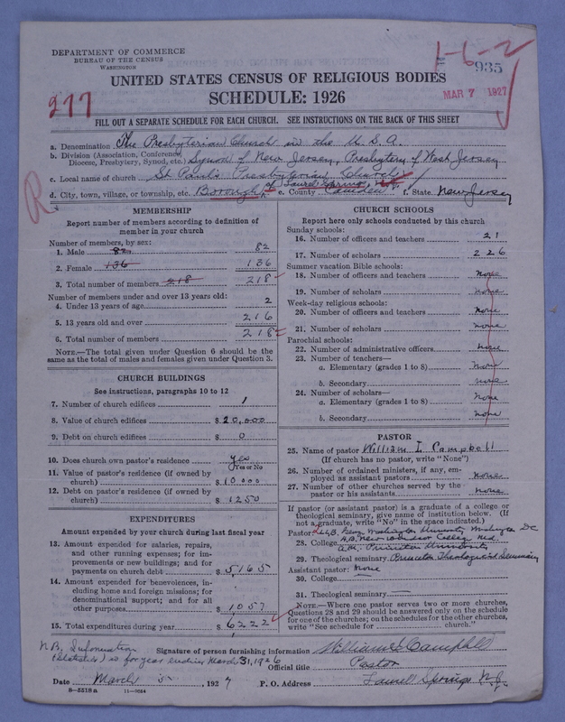 Scan of Presbyterian Church in the United States of America: 935