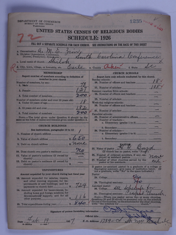 Scan of African Methodist Episcopal Zion Church: 1235