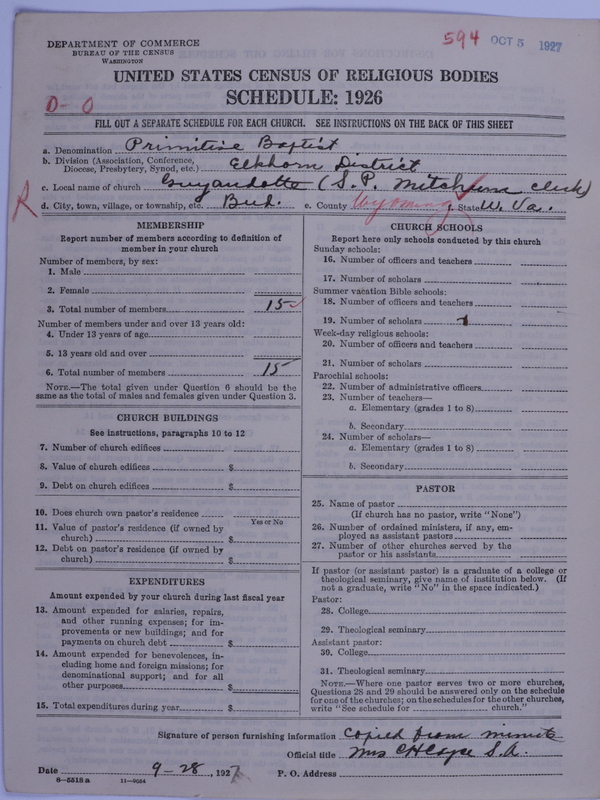 Scan of Primitive Baptists: 594