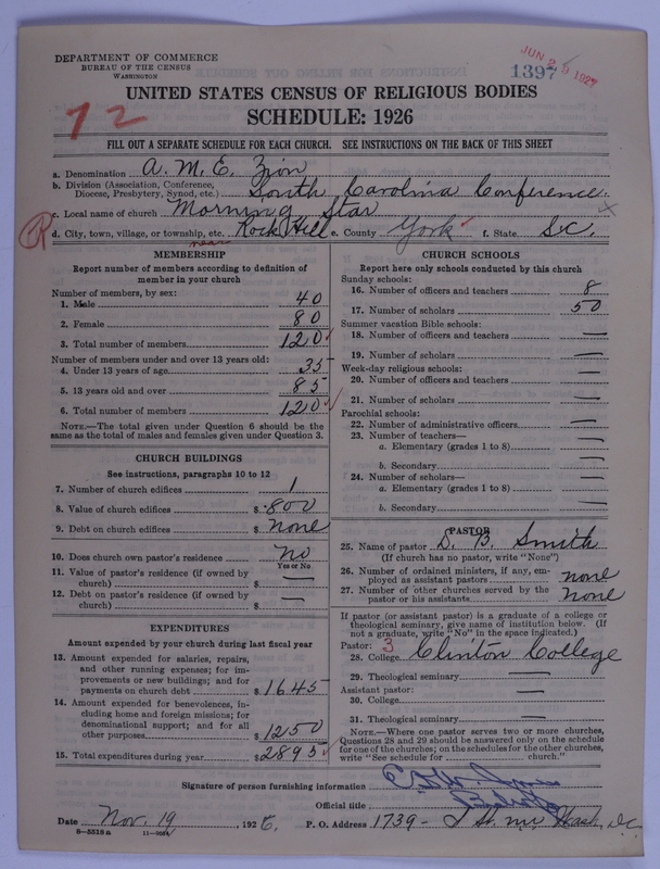 Scan of African Methodist Episcopal Zion Church: 1397