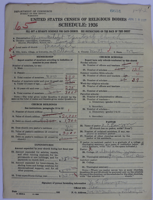 Scan of African Methodist Episcopal Church: 6651