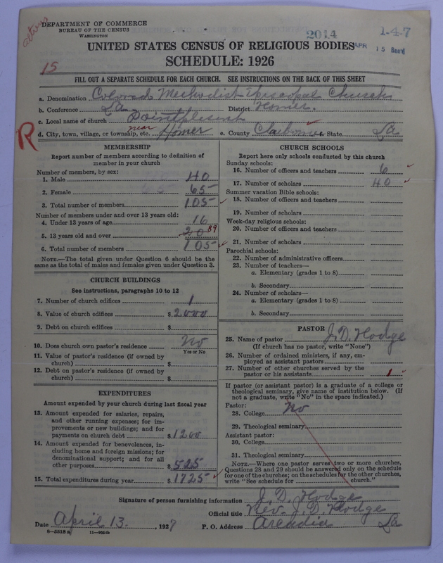 Scan of Colored Methodist Episcopal Church: 2014