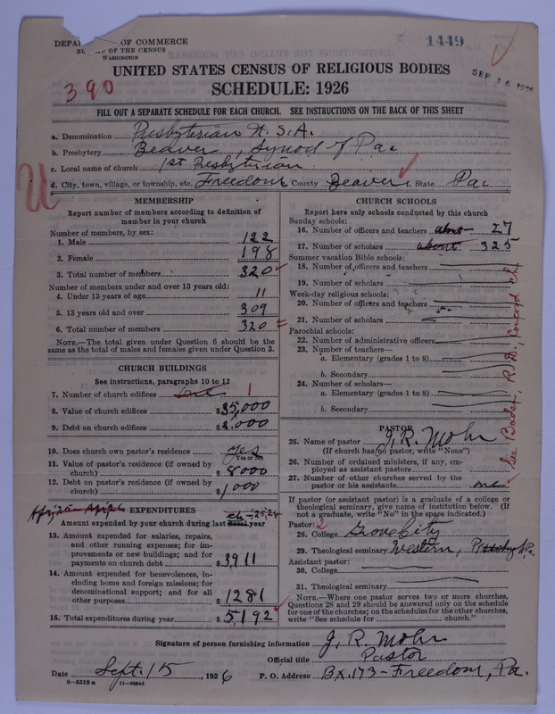 Scan of Presbyterian Church in the United States of America: 1449