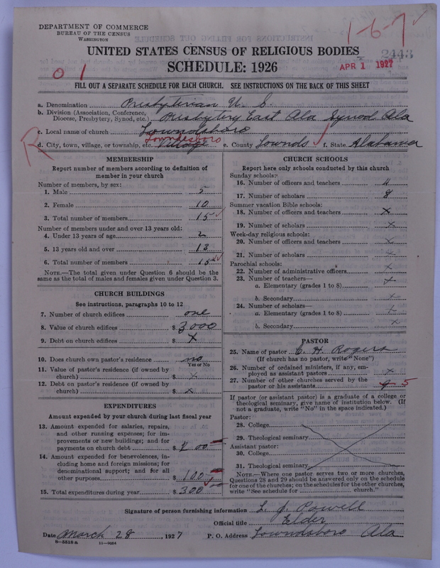 Scan of Presbyterian Church in the United States: 2443