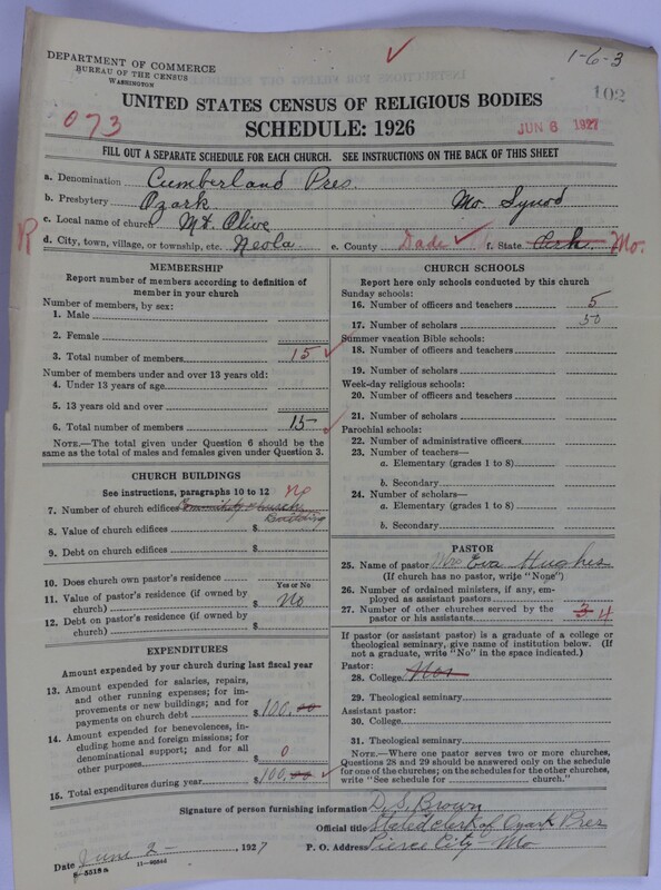 Scan of Cumberland Presbyterian Church: 102