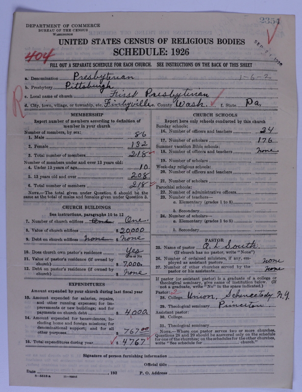 Scan of Presbyterian Church in the United States of America: 2354