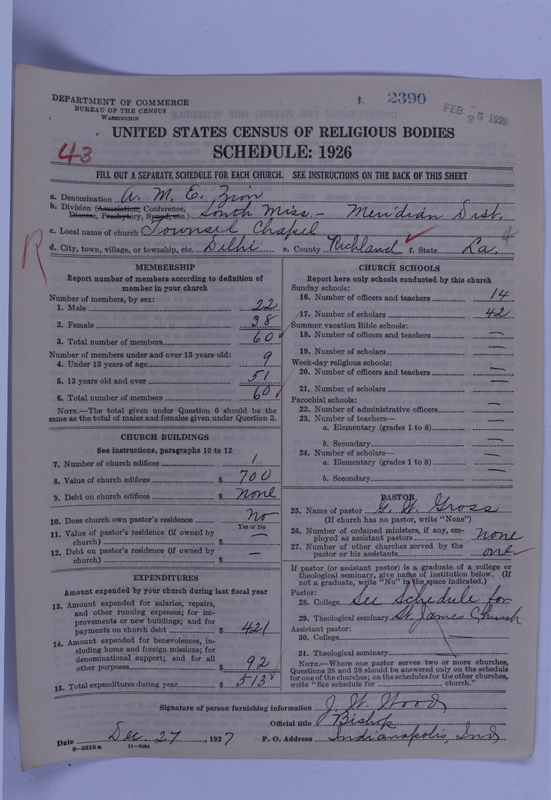 Scan of African Methodist Episcopal Zion Church: 2390