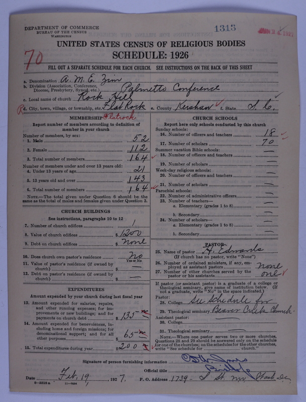Scan of African Methodist Episcopal Zion Church: 1313