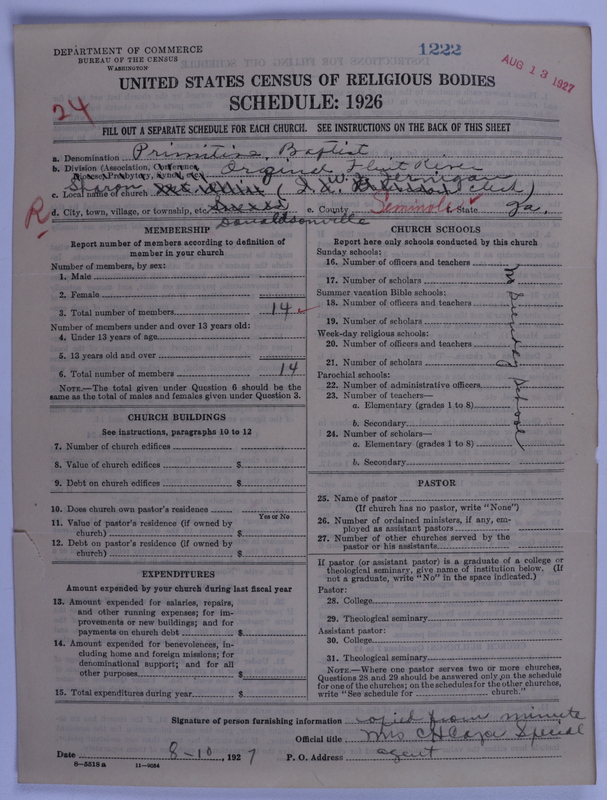 Scan of Primitive Baptists: 1222