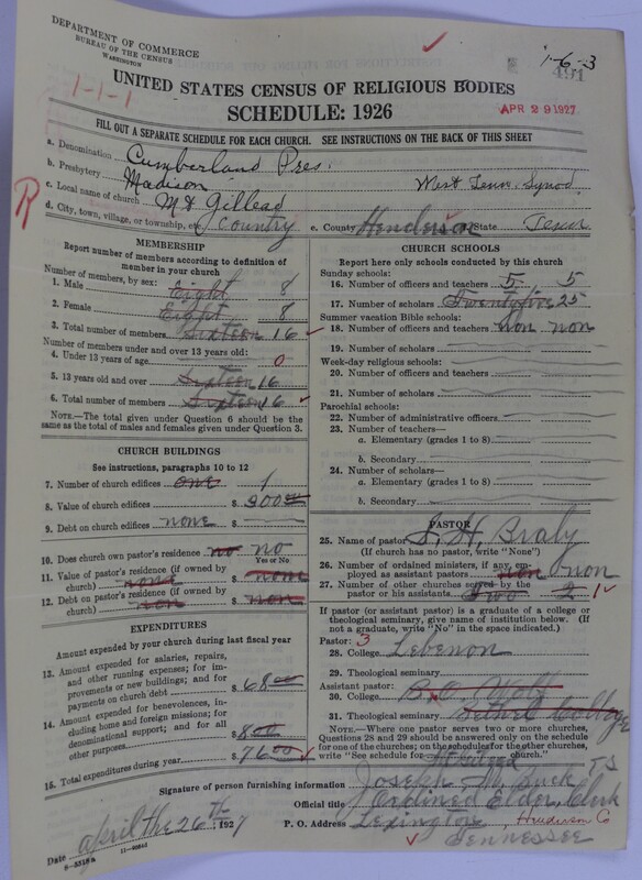 Scan of Cumberland Presbyterian Church: 491