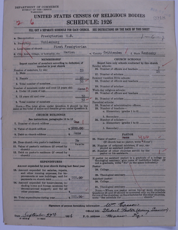 Scan of Presbyterian Church in the United States: 2018