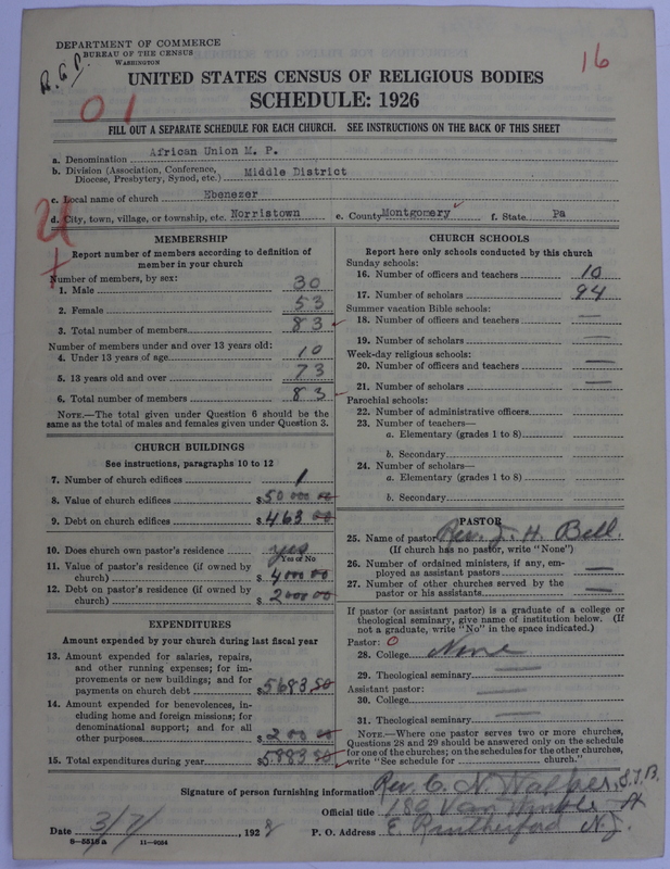 Scan of African Union Methodist Protestant Church: 16