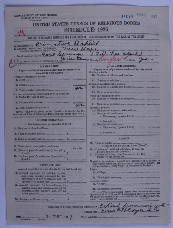 Scan of Primitive Baptists: 1058
