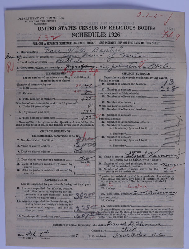 Scan of Free Will Baptists: 289