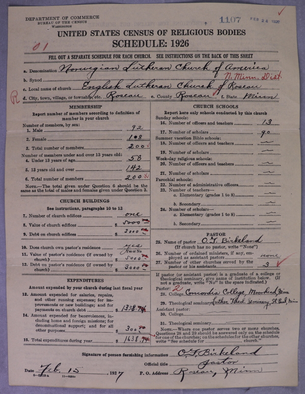 Scan of Norwegian Lutheran Church of America: 1107