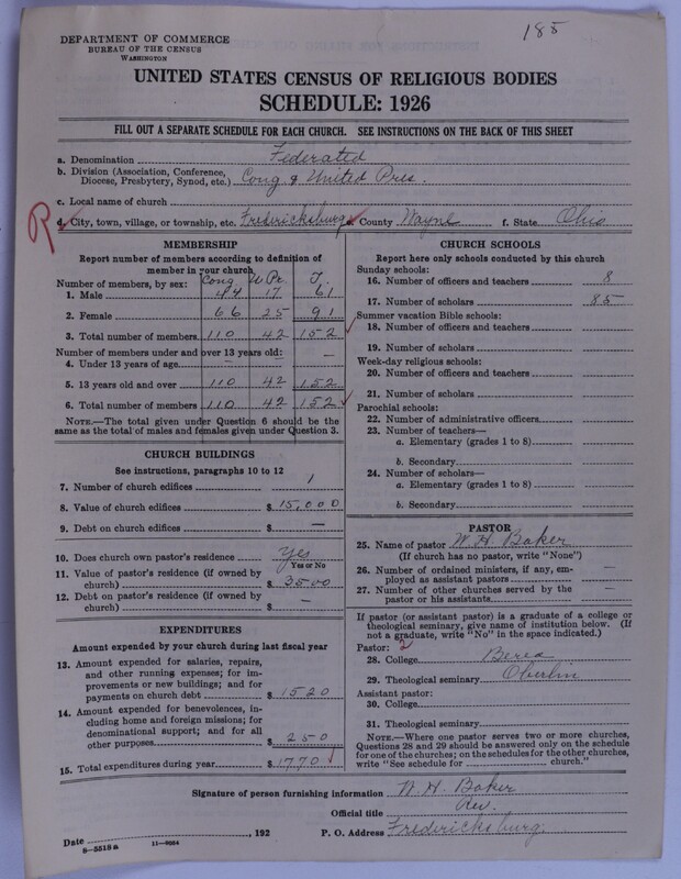 Scan of Federated Churches: 185