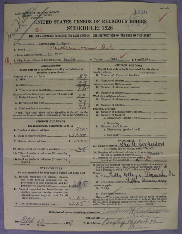 Scan of Norwegian Lutheran Church of America: 1013