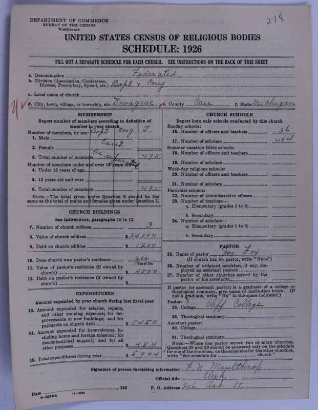 Scan of Federated Churches: 218